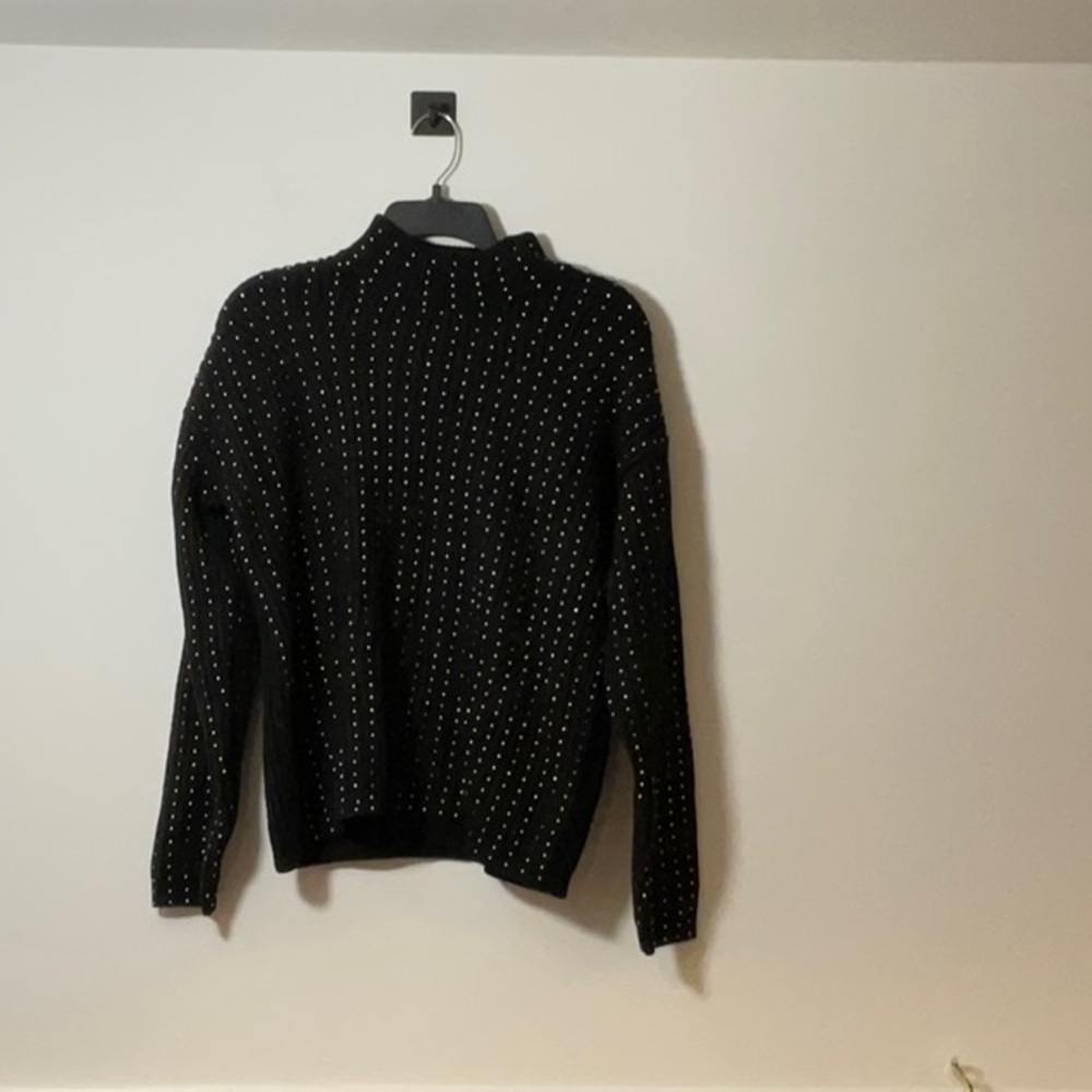 Belldini Black Turtleneck Sweater with Rhinestones